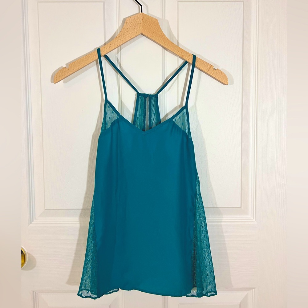 UO EUC Kimchi blue turquoise lace tank